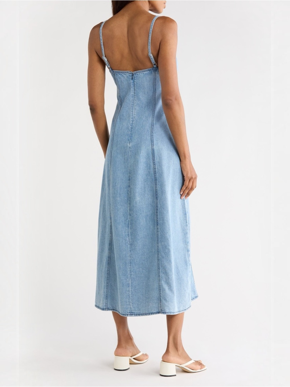 NWT Rag & Bone Martyna Denim Midi Dress Spencer Light Wash Size 4 - Picture 2 of 13